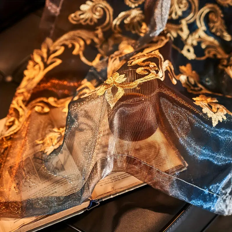 Vintage Jacquard Embroidery Curtain