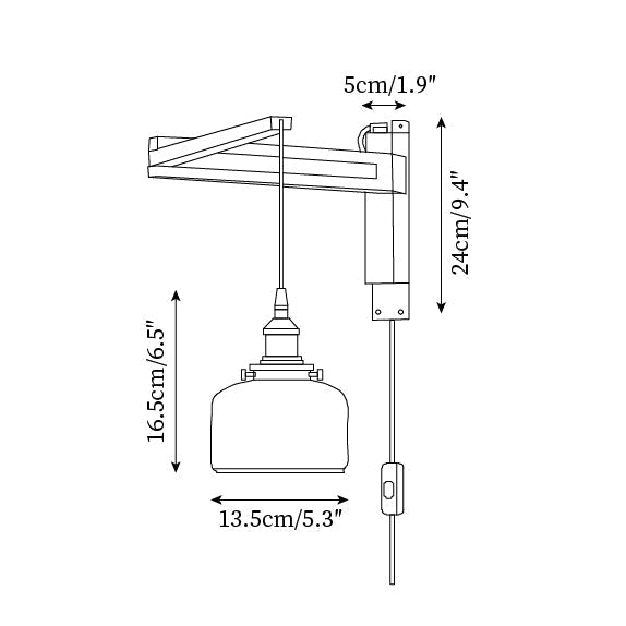 Swing-Arm Sconce with Wood & Brass Construction – Adjustable Directional Lighting for Bedroom, Reading Nook, Hallway – Multiple Shade Styles