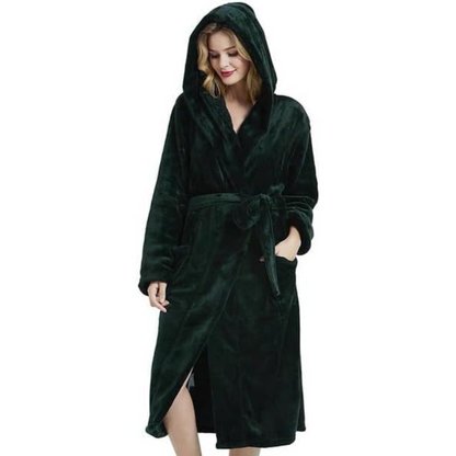 Vivianne Fleece Bathrobe - Hooded Women's Robe, Soft and Warm