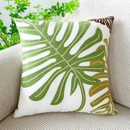 Vivid Sofa Cushion Cover - Microfiber Blend, Leaf designs