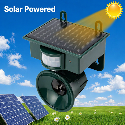 Solar-Powered Bird Deterrent with Motion Sensor and Predator Calls for Yard, Patio, and Roof Protection