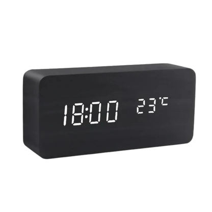 TIMBERGLOW – Voice Control LED Alarm Clock Wooden Display