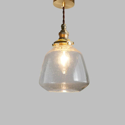 Glass Drop Pendant Light 6 in Clear Crystal Shade E27 Socket Kitchen Island Dining Table Overhead Fixture Scandinavian Minimalist Style for