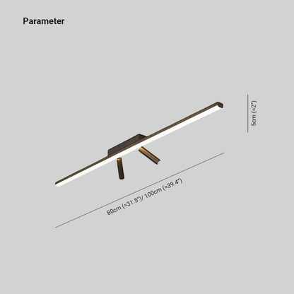 Linear Black Metal LED Spotlight Track Fixture 39-Inch Adjustable Ceiling Light for Bedroom Living Room Modern Home Lighting Bar Directional