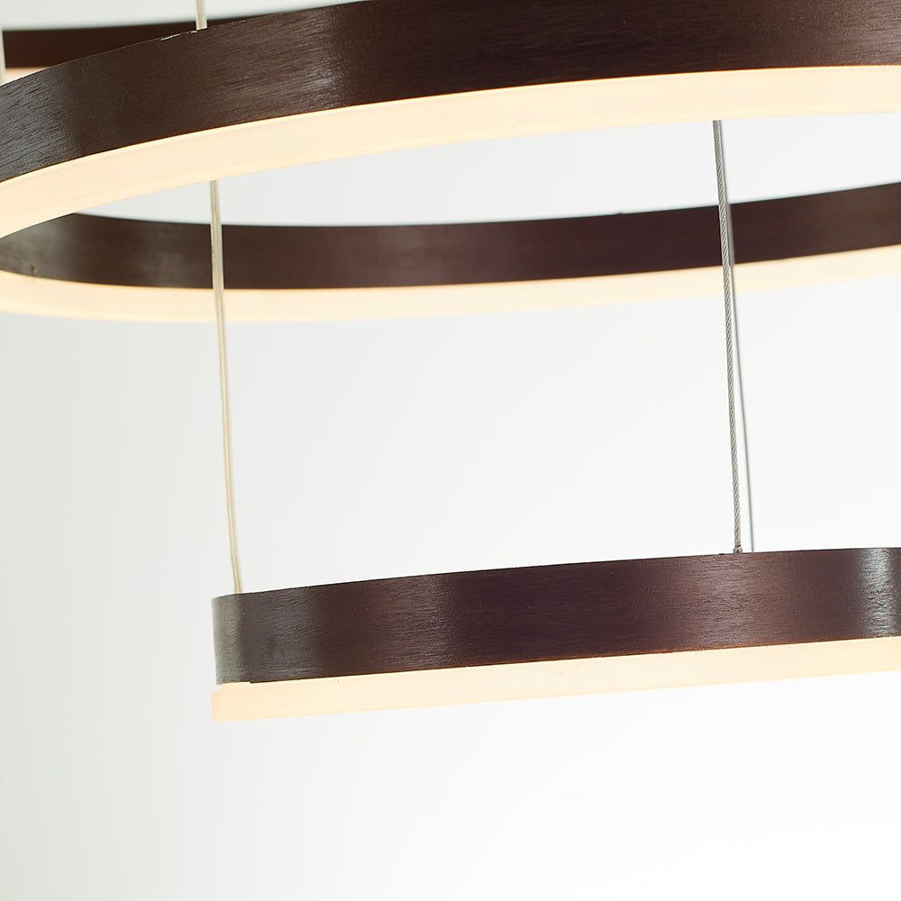 Tiered Ring Pendant Light Modern Metal Circular Chandelier for Dining Room Living Room Bedroom Kitchen Island Adjustable Height LED