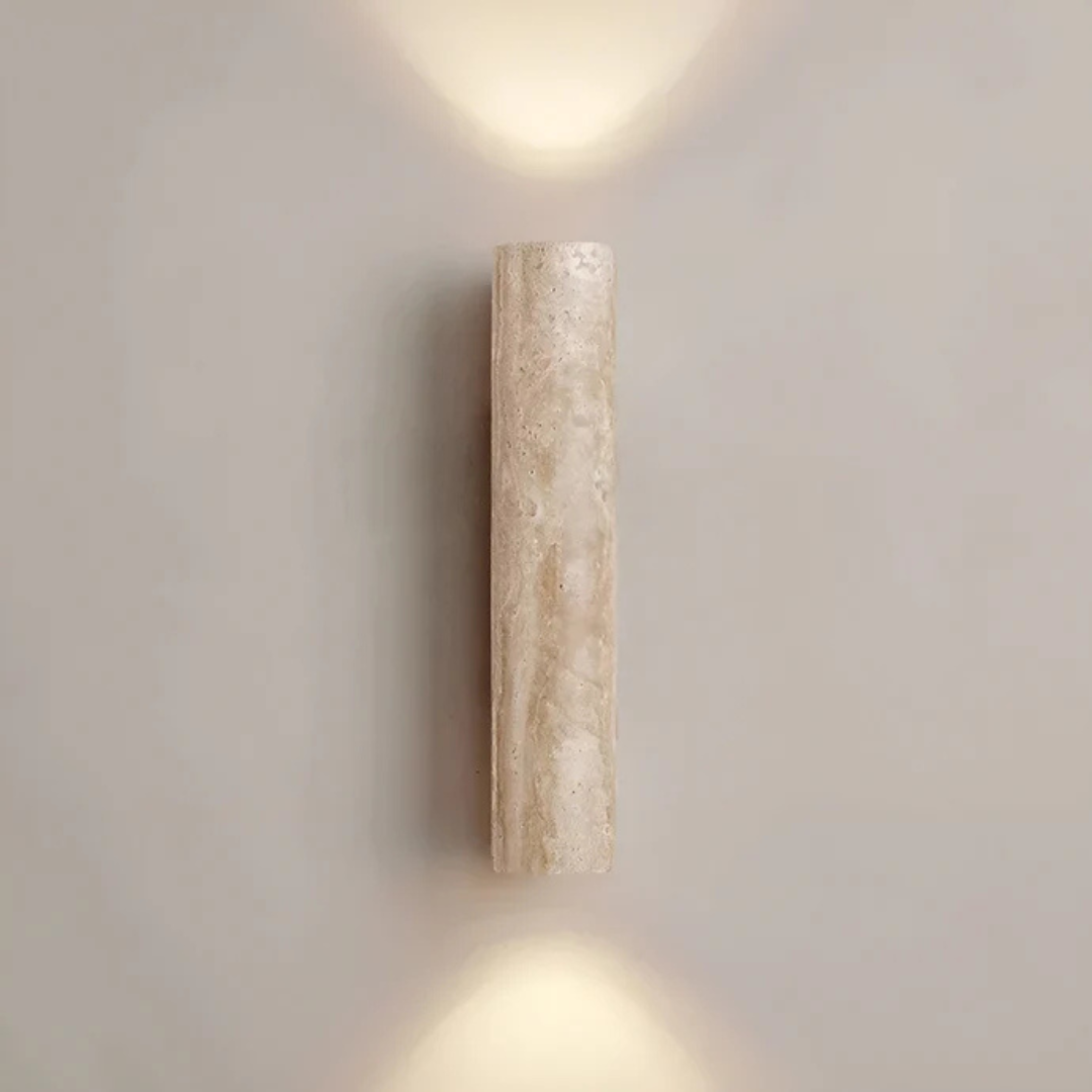 Marble Calm LED Wall Lamp in Natural Travertine – Elegant and Timeless Design