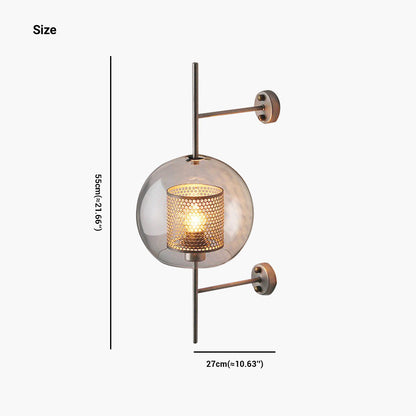 Adjustable LED Sconce Light Metal Glass Copper Finish for Bedroom Living Room Dining Room Wall Mounted Fixture 26 Inch Warm Neutral White Te