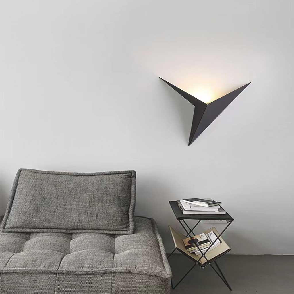 Geometric Triangle Sconce 3W LED Metal Fixture Black White Gold Finish for Hallway Bedroom Accent Lighting Living Room Dining Room Decor