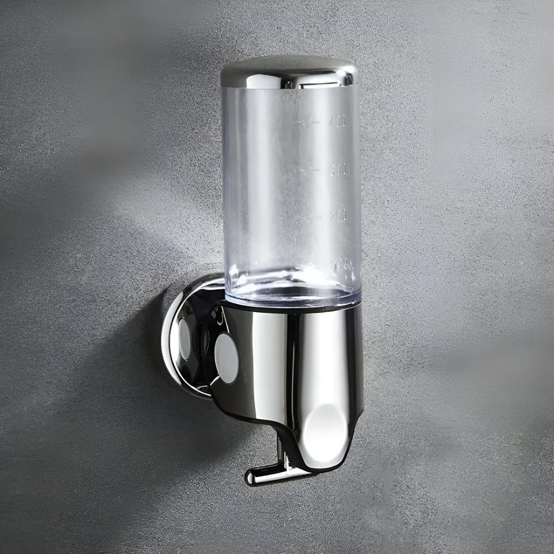 Wall-Mount Soap Dispenser for Bathroom & Kitchen | Space-Saving Metal Pump with Stainless Steel Finish & 17 oz Capacity | Liquid Soap