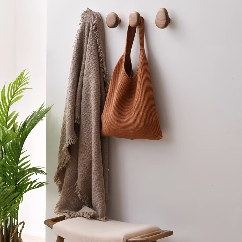 Wander Wall Hooks - Handmade Walnut and Beech Wood, Stylish Coat Hooks for Wall