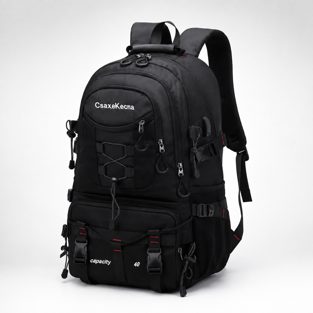 40L Hiking Backpack with USB Charging Port for Multi-Day Treks & Camping Trips – Water-Resistant Outdoor Daypack with Laptop Sleeve