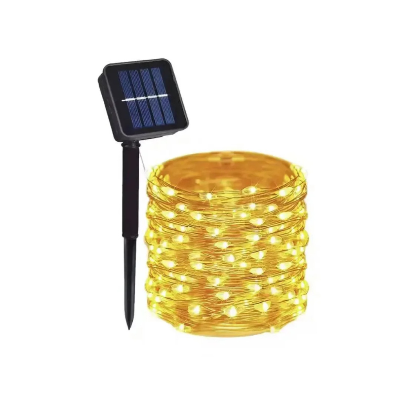 Solar String Lights Outdoor Waterproof 8 Modes Flexible Copper Wire LED Fairy Lights for Patio Garden Deck Fence Party Decor Year-Round