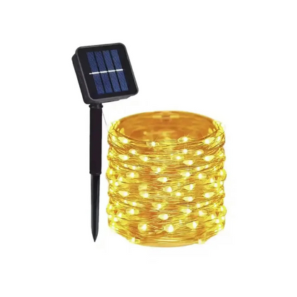 Solar String Lights Outdoor Waterproof 8 Modes Flexible Copper Wire LED Fairy Lights for Patio Garden Deck Fence Party Decor Year-Round