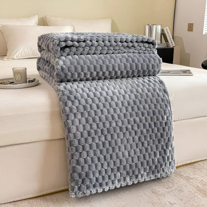 Manta de microfibra de felpa para sofá y cama: capa de forro polar ultrasuave para sala de estar, dormitorio y uso en exteriores