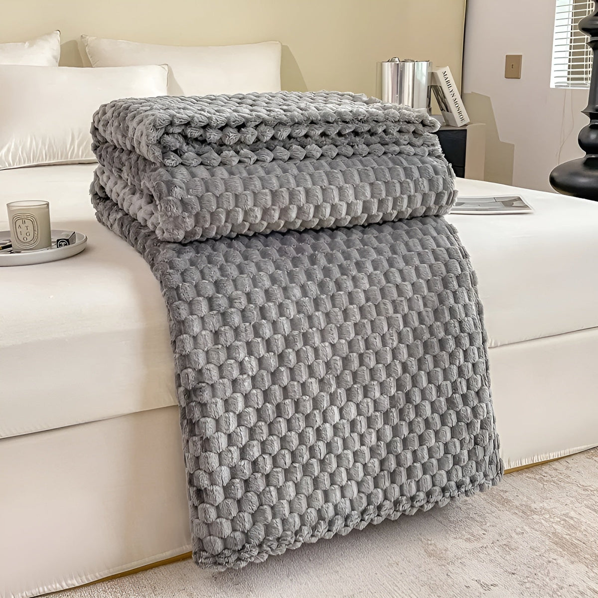 Manta de microfibra de felpa para sofá y cama: capa de forro polar ultrasuave para sala de estar, dormitorio y uso en exteriores