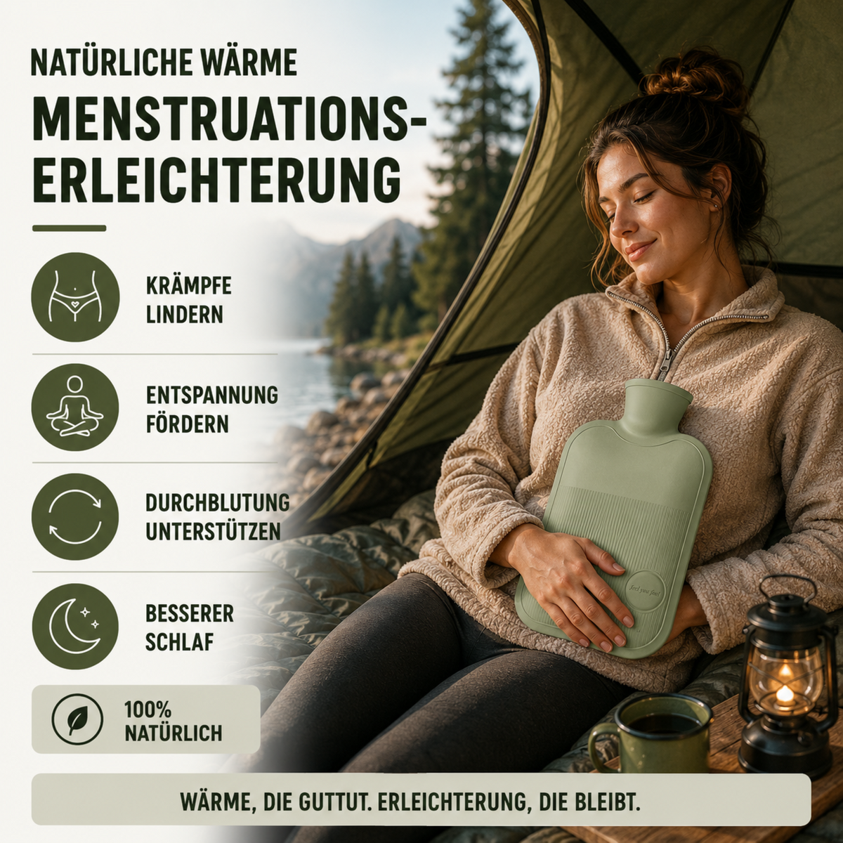 Hot Water Bottle 68 oz Leak-Proof – Soothing Heat for Cold Days, Hands & Feet – PVC Fill Pouch with Soft Touch – Portable Warmth for Bed