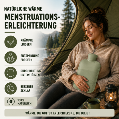 Hot Water Bottle 68 oz Leak-Proof – Soothing Heat for Cold Days, Hands & Feet – PVC Fill Pouch with Soft Touch – Portable Warmth for Bed