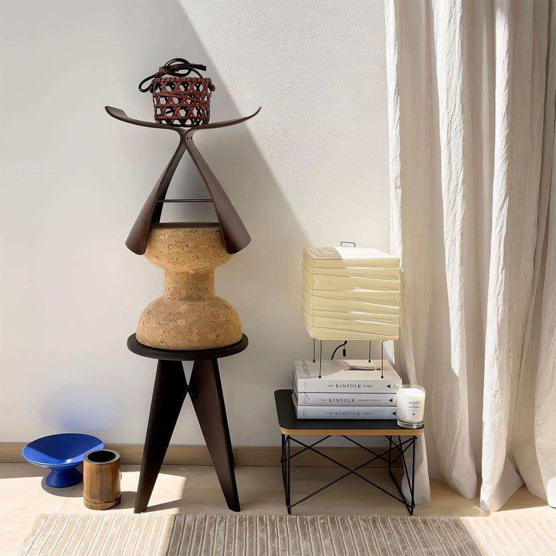 Geometric Paper Cube Lamp with Wire Stand for Bedroom Desk Nightstand Living Room Office Handcrafted Ambient Lighting Minimalist Accent 9×15
