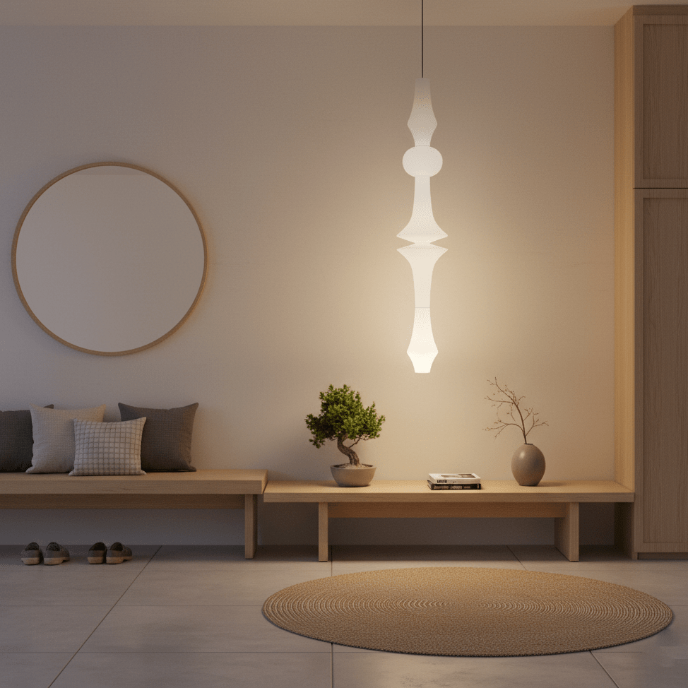 Handcrafted Paper Lantern Ceiling Light White Drum Shade Hanging Fixture E26 E27 Socket Bedroom Living Room Dining Room Ambient Glow Modern