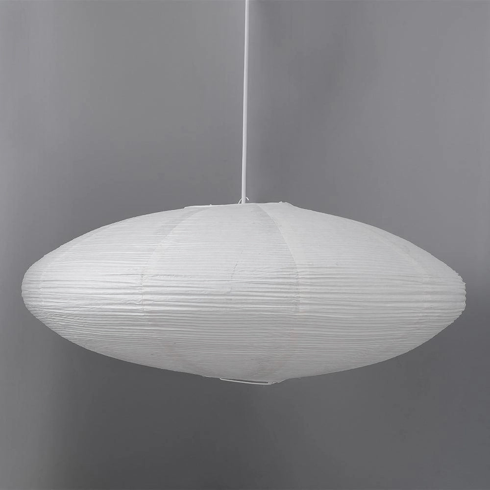 Handcrafted Paper Shade Ceiling Light with Adjustable Cord White Hanging Fixture for Bedroom Living Room Kitchen Dining Modern Indoor Lamp