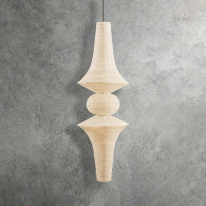 Overhead Hanging Fixture with Paper Shade for Kitchen Island or Breakfast Nook | Cylindrical Drop Lamp in White or Warm Tone | E26 Socket Ce