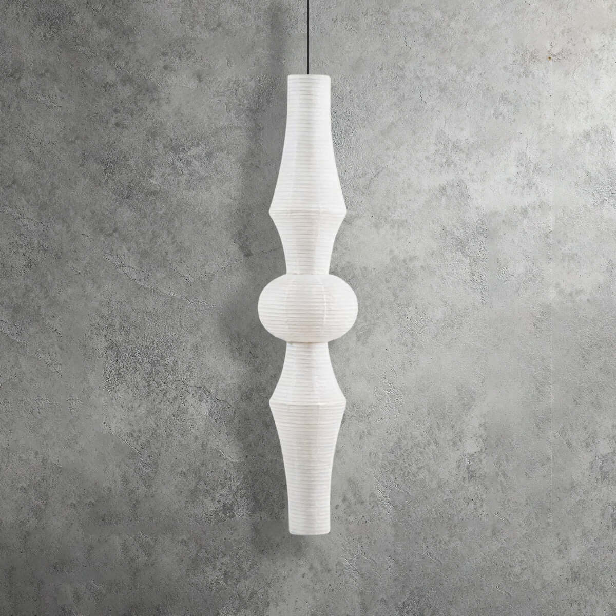 Overhead Hanging Fixture with Paper Shade for Kitchen Island or Breakfast Nook | Cylindrical Drop Lamp in White or Warm Tone | E26 Socket Ce