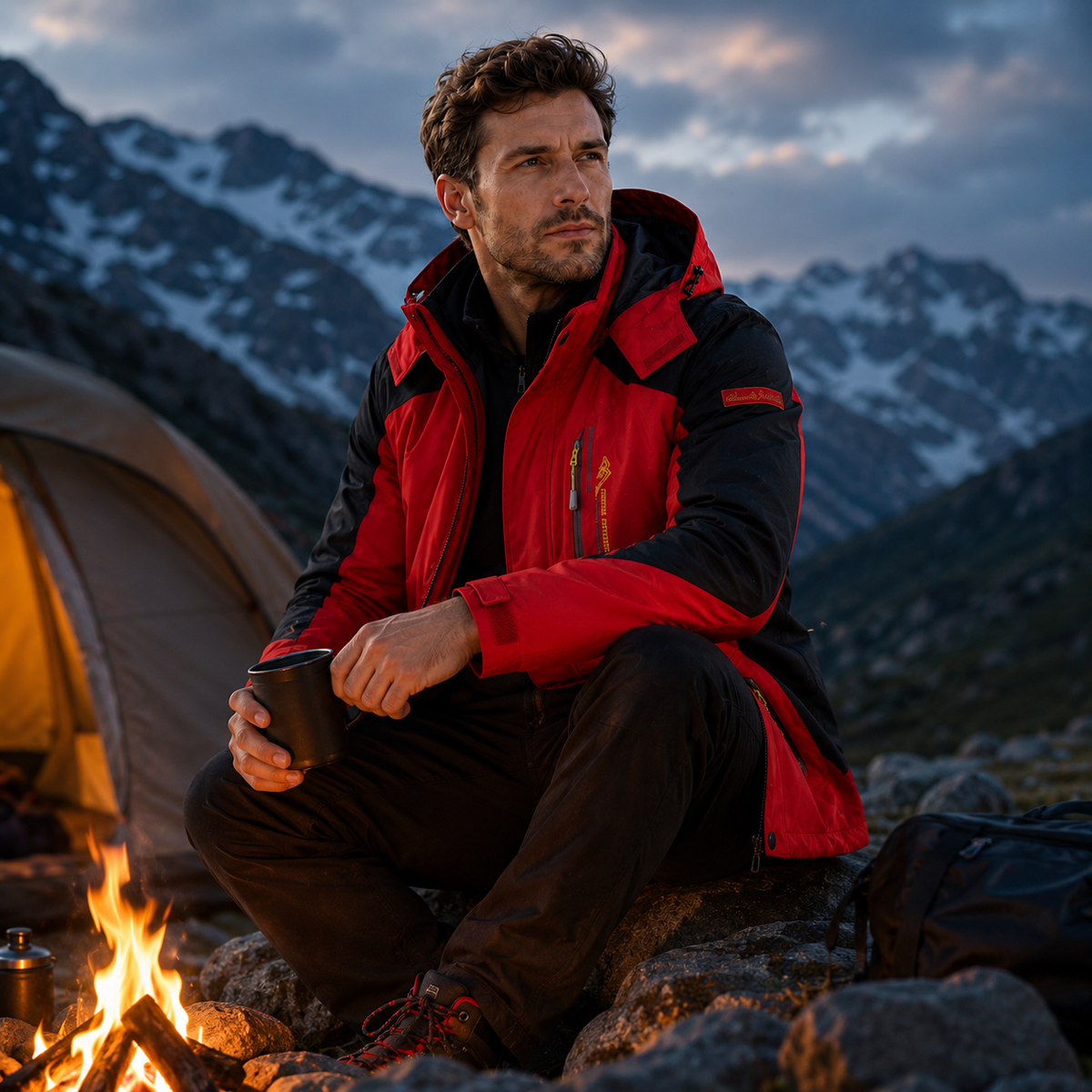 Men's Windproof Rain Shell Jacket with Removable Hood for Hiking, Camping & Outdoor Adventures – Waterproof Lightweight Expedition Coat