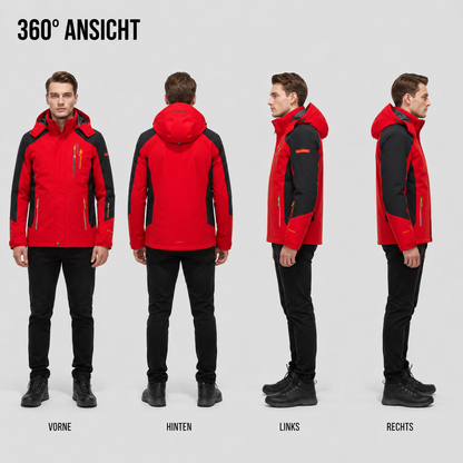 Men's Windproof Rain Shell Jacket with Removable Hood for Hiking, Camping & Outdoor Adventures – Waterproof Lightweight Expedition Coat