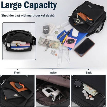Crossbody Sling Bag for Men with Water-Resistant Fabric and Hidden Security Pocket – Compact Daily Carry Chest Pack for Commuting
