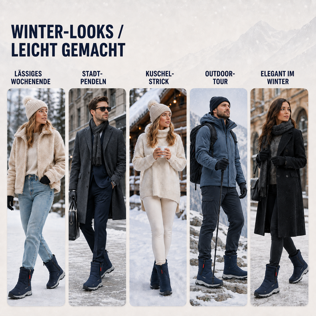 Insulated Waterproof Snow Boots for Women – Slip-Resistant Winter Footwear with Plush Lining for Cold Weather