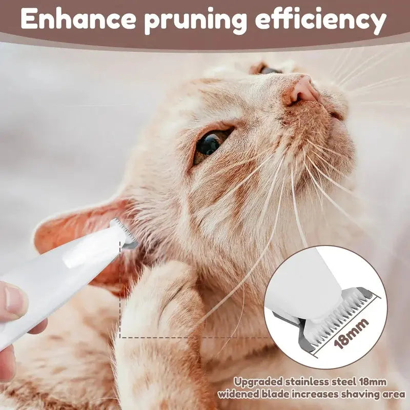Cordless Rechargeable Pet Grooming Clippers with Built-In LED Light for Dogs Cats All Breeds Waterproof Quiet Trimmer for Home Grooming