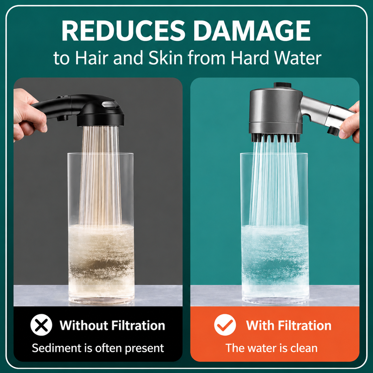 Shower Water Filter | High-Pressure Showerhead | Massage Spray Nozzle