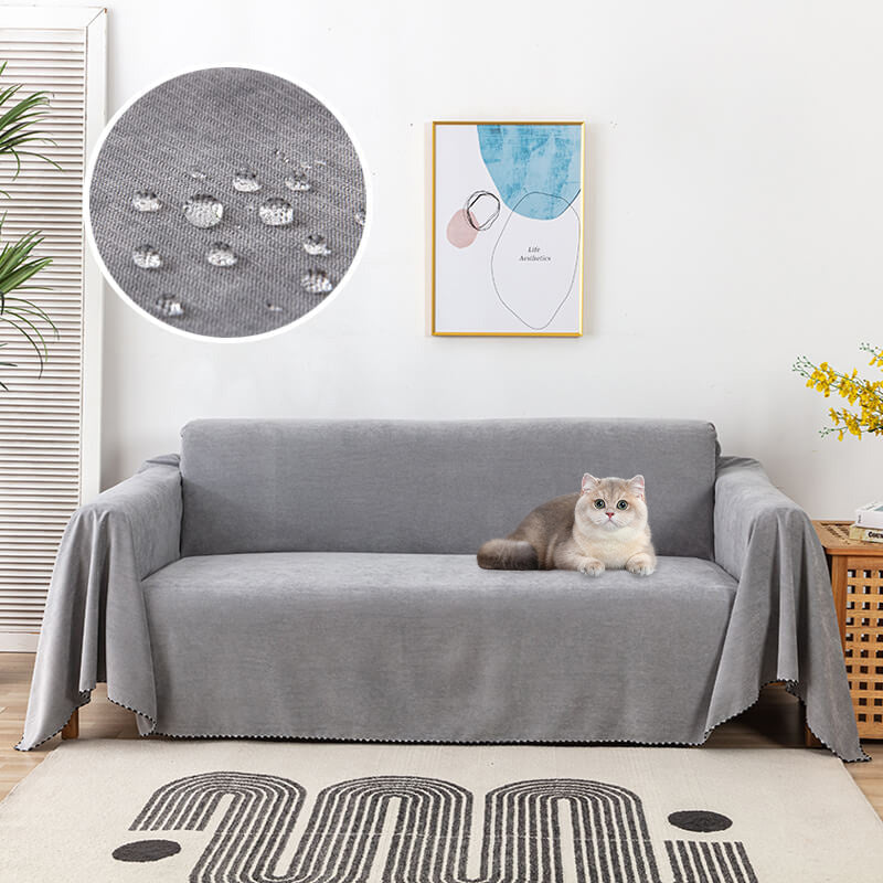 Couch Protector Cover Waterproof Non-Slip Pet-Friendly for Living Room Furniture Cotton Blend Throw Multiple Sizes Available