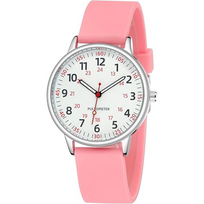Ortekor Waterproof Nurse Watch with Clear Second Hand & Comfortable Silicone Band for Accurate Timekeeping