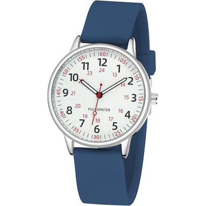 Waterproof Nurse Watch with Clear Second Hand | Durable Silicone Band for Accurate Time Tracking