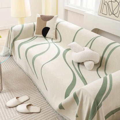 Waver Sofa Cover - Jacquard Chenille, Non-Slip Design, Flowy design