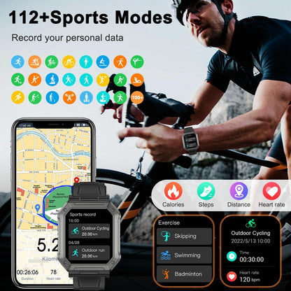 Wayne | Reloj inteligente militar para hombre con monitor de actividad física y diseño resistente al agua | Control de salud todoterreno para estilos de vida activos