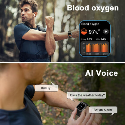 Wayne | Reloj inteligente militar con rastreador de actividad física y diseño resistente al agua | Monitor de salud robusto para estilos de vida activos