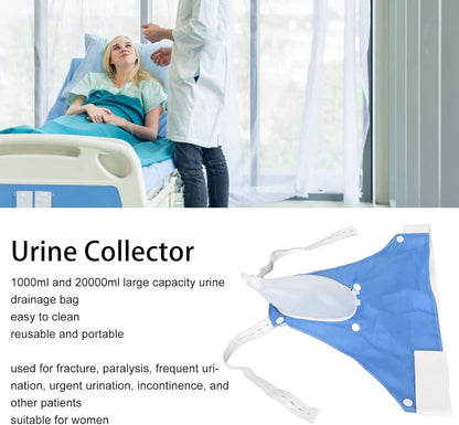 Portable Urinary Drainage System with Adjustable Belt & Leg Straps 1000mL Capacity Discreet Wearable External Catheter Bag for Men Women