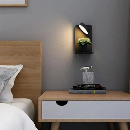 Wearclo | Adjustable Wall Lamp with Charging Shelf & Eco-Friendly LED | Stylish Lighting Solution for Convenience