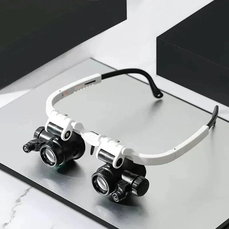 Wearclo | Magnifying Glass with Light & Interchangeable Lenses | 8x, 15x, 23x Magnification for Precision Viewing