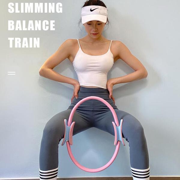 Wearclo | Aro de Pilates con asas antideslizantes | Círculo versátil para tonificación y fortalecimiento de cuerpo completo