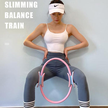 Wearclo | Aro de Pilates con asas antideslizantes | Círculo versátil para tonificación y fortalecimiento de cuerpo completo