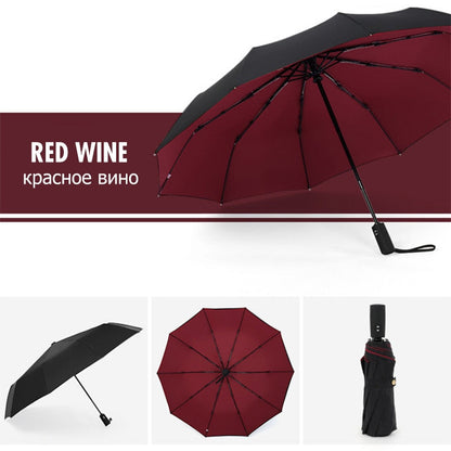 Wearclo | Wind-Resistant Storm Umbrella with Automatic Open Button | Portable Protection Against Rain and Wind