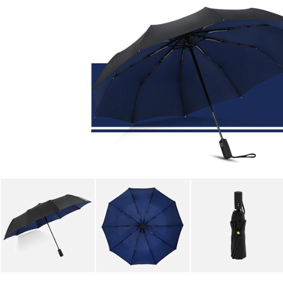 Wearclo | Wind-Resistant Storm Umbrella with Automatic Open Button | Portable Protection Against Rain and Wind