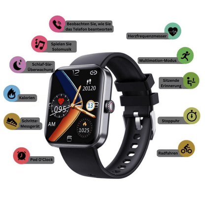 Monitor de bienestar | Reloj inteligente con seguimiento de frecuencia cardíaca y sueño | Diseño ligero para el bienestar diario