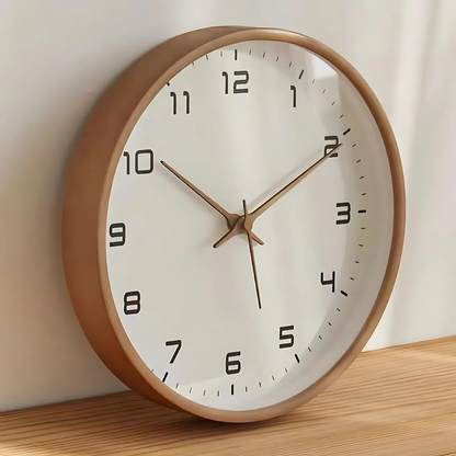 Wesley Modern Wall Clock - Wooden Silent Quartz Design