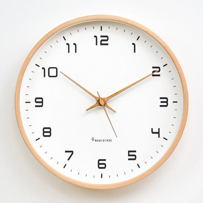 Wesley Modern Wall Clock - Wooden Silent Quartz Design