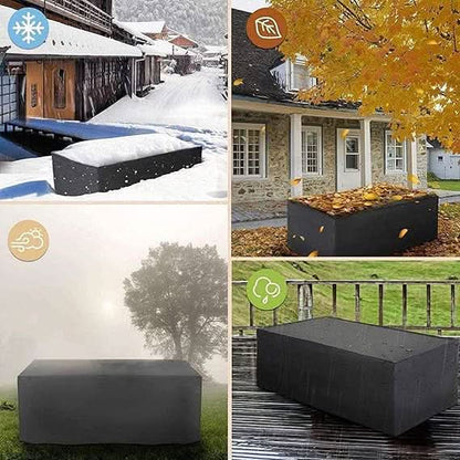 Funda impermeable para muebles de exterior para protección de patio, jardín y terraza: protector de poliéster resistente para todas las estaciones para sofás, mesas y sillas