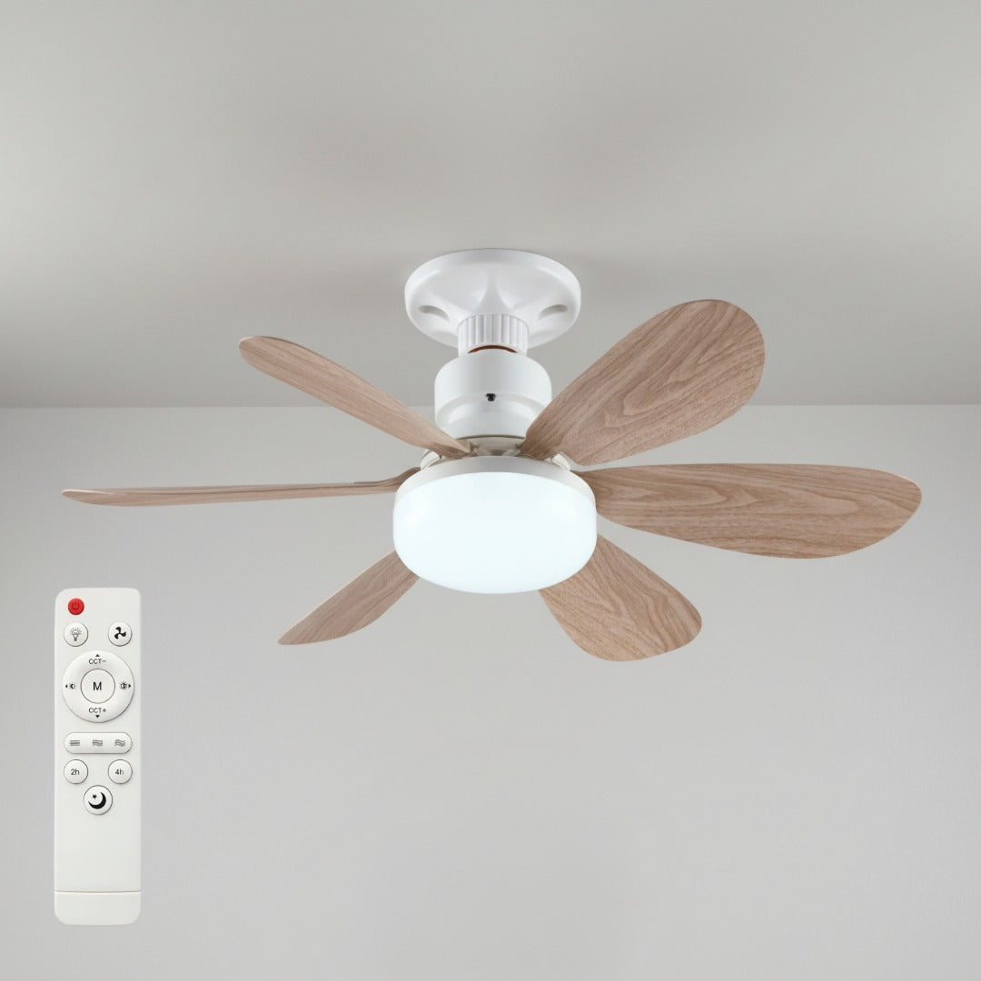 Dimmable LED Ceiling Fan with Remote Control – 3 Speeds, 3 Light Colors, Timer & Whisper-Quiet Motor for Bedroom Living Room